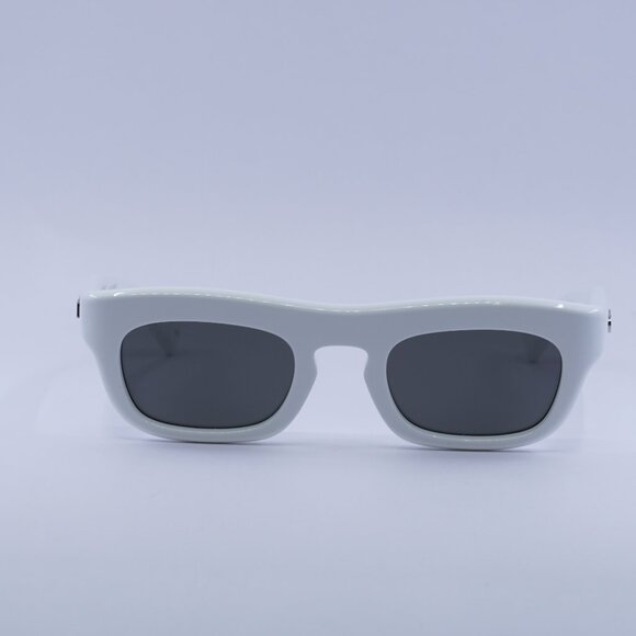 Gucci GG1777S 004 Sunglasses Shiny White Square Frame, Grey Lenses main image 6